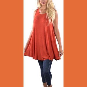 New SACRED THREADS OS melon rayon stretch jersey sleeveless swing tunic top